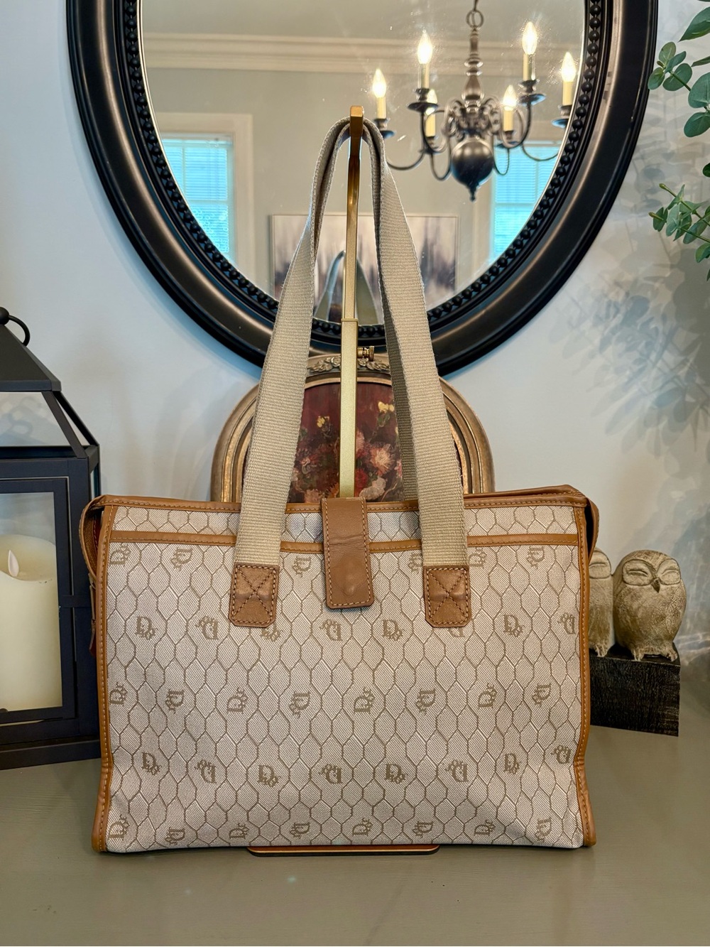 Vintage Christian Dior Honeycomb Tote Bag - Excellent Condition